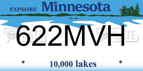 622MVH Minnesota License Plate