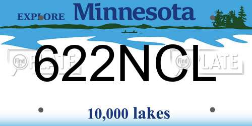 622NCL Minnesota License Plate
