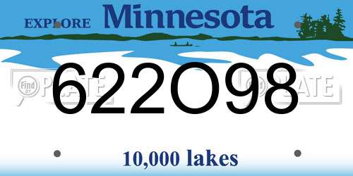 622O98 Minnesota License Plate