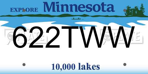 622TWW Minnesota License Plate