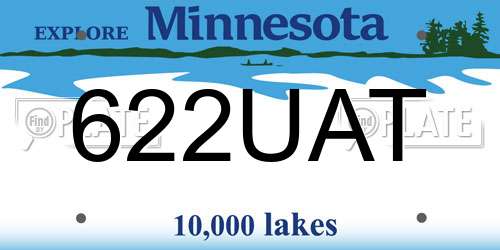 622UAT Minnesota License Plate