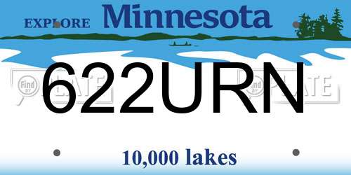 622URN Minnesota License Plate