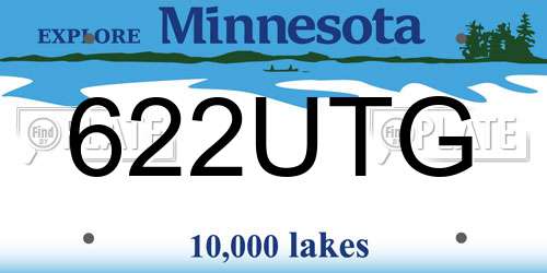 622UTG Minnesota License Plate