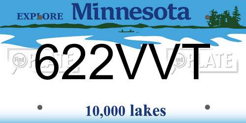 622VVT Minnesota License Plate