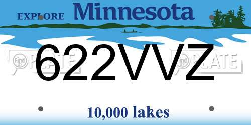 622VVZ Minnesota License Plate