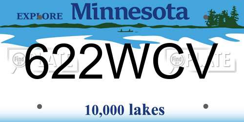 622WCV Minnesota License Plate