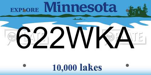 622WKA Minnesota License Plate