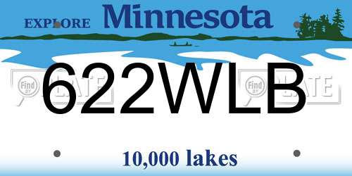 622WLB Minnesota License Plate