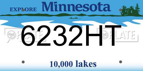 6232HT Minnesota License Plate