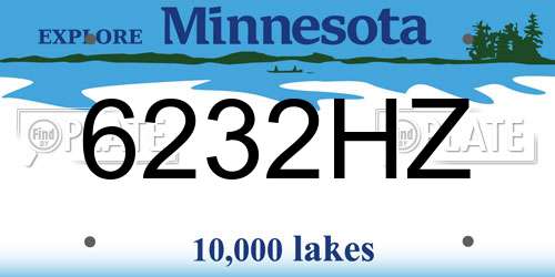6232HZ Minnesota License Plate