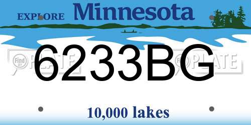 6233BG Minnesota License Plate