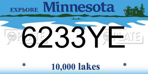 6233YE Minnesota License Plate