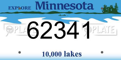 62341 Minnesota License Plate