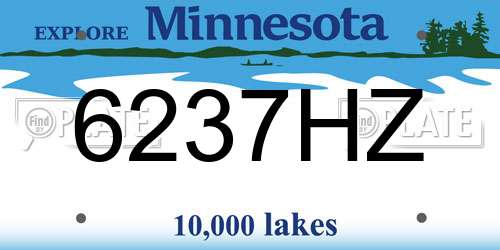 6237HZ Minnesota License Plate