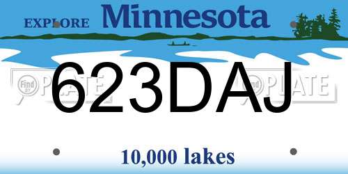 623DAJ Minnesota License Plate