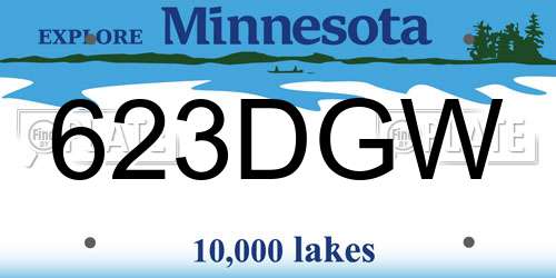 623DGW Minnesota License Plate