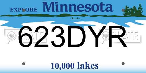 623DYR Minnesota License Plate