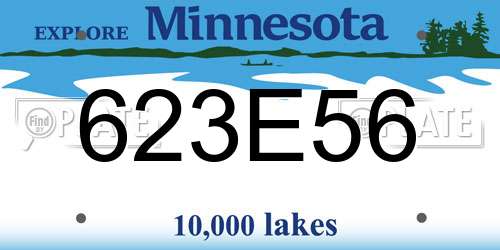 623E56 Minnesota License Plate