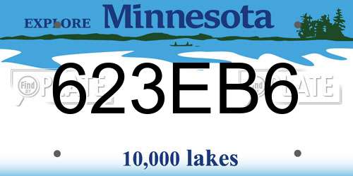 623EB6 Minnesota License Plate