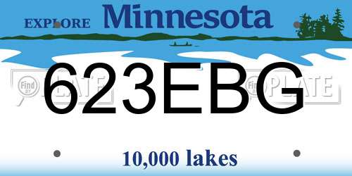 623EBG Minnesota License Plate