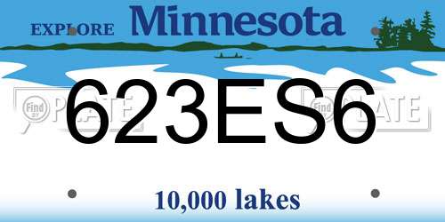 623ES6 Minnesota License Plate