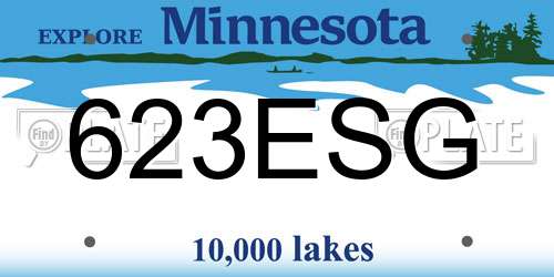 623ESG Minnesota License Plate