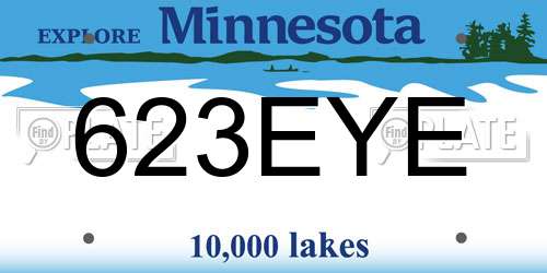 623EYE Minnesota License Plate
