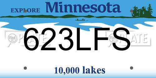 623LFS Minnesota License Plate