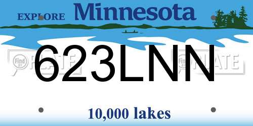 623LNN Minnesota License Plate