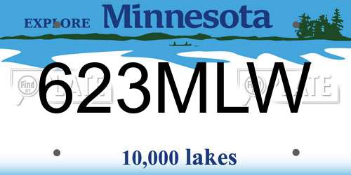623MLW Minnesota License Plate