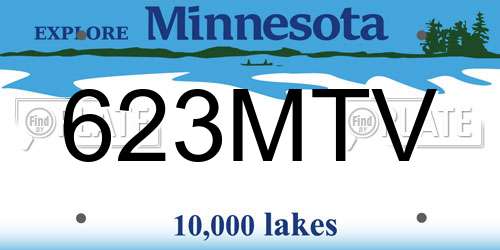 623MTV Minnesota License Plate