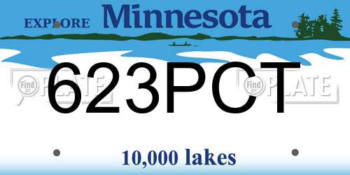 623PCT Minnesota License Plate