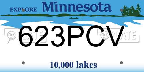 623PCV Minnesota License Plate