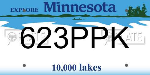 623PPK Minnesota License Plate