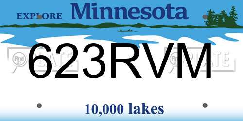 623RVM Minnesota License Plate