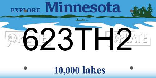 623TH2 Minnesota License Plate