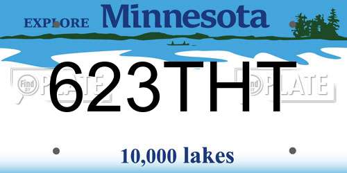 623THT Minnesota License Plate