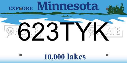 623TYK Minnesota License Plate
