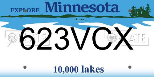 623VCX Minnesota License Plate