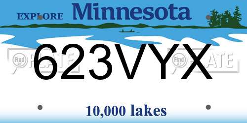 623VYX Minnesota License Plate