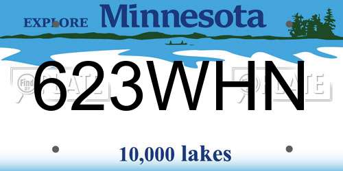 623WHN Minnesota License Plate