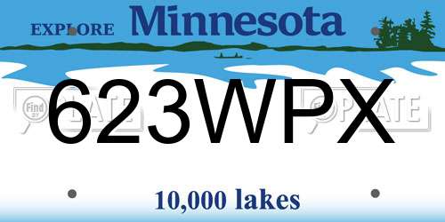 623WPX Minnesota License Plate