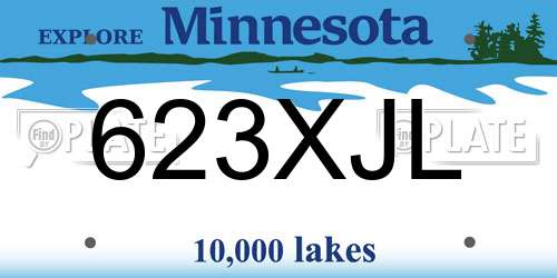 623XJL Minnesota License Plate