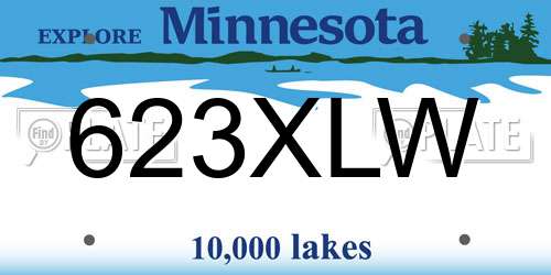 623XLW Minnesota License Plate