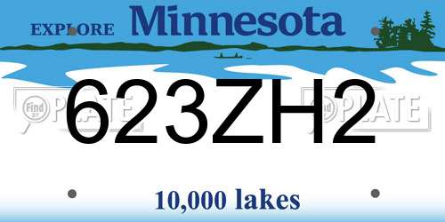 623ZH2 Minnesota License Plate