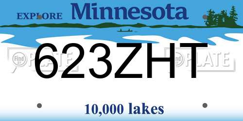 623ZHT Minnesota License Plate