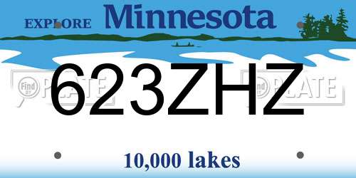 623ZHZ Minnesota License Plate