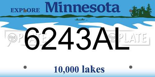 6243AL Minnesota License Plate
