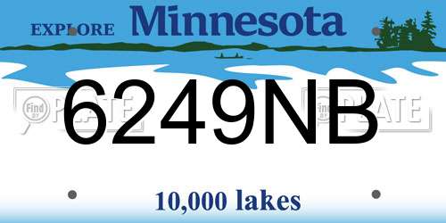 6249NB Minnesota License Plate