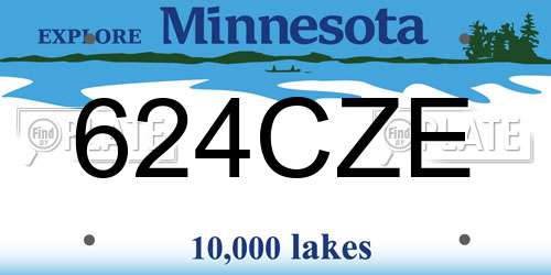 624CZE Minnesota License Plate